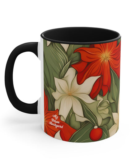 Christmas Flowers, Ceramic Mug - Perfect for Coffee, Tea, and More!