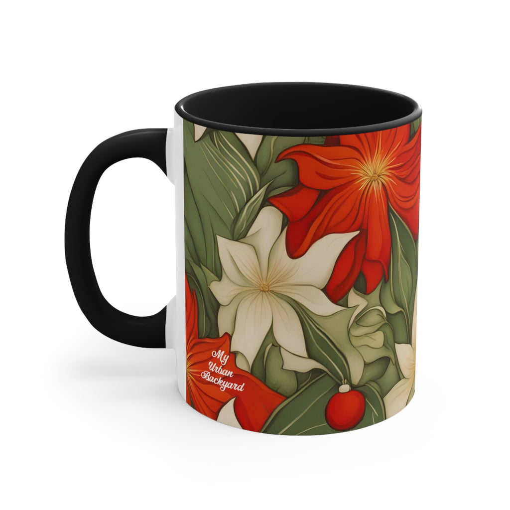 Christmas Flowers, Ceramic Mug - Perfect for Coffee, Tea, and More!