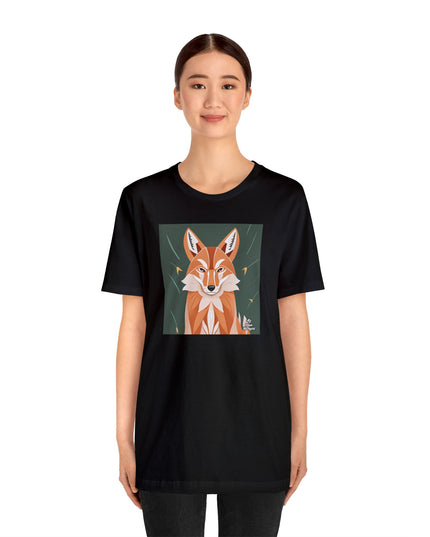 Art Deco Coyote, Soft 100% Jersey Cotton T-Shirt, Unisex, Short Sleeve, Retail Fit