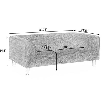 Modern Dog Sofa With Backrest And Armrests, 39.5" For Medium And Large Dogs, Blue or Grey