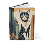 Art Deco City Cat Hardcover Journal (Lined)