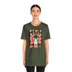 Goat with Orange Flowers, 100% Jersey Cotton T-Shirt