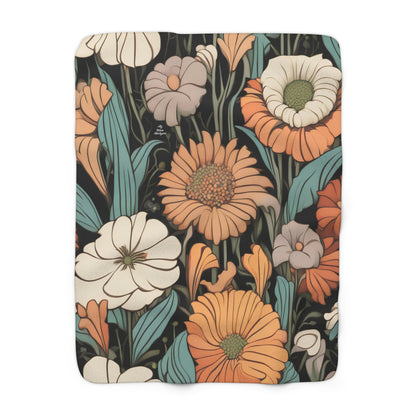 Wildflowers, Sherpa Fleece Blanket for Cozy Warmth, 50"x60"