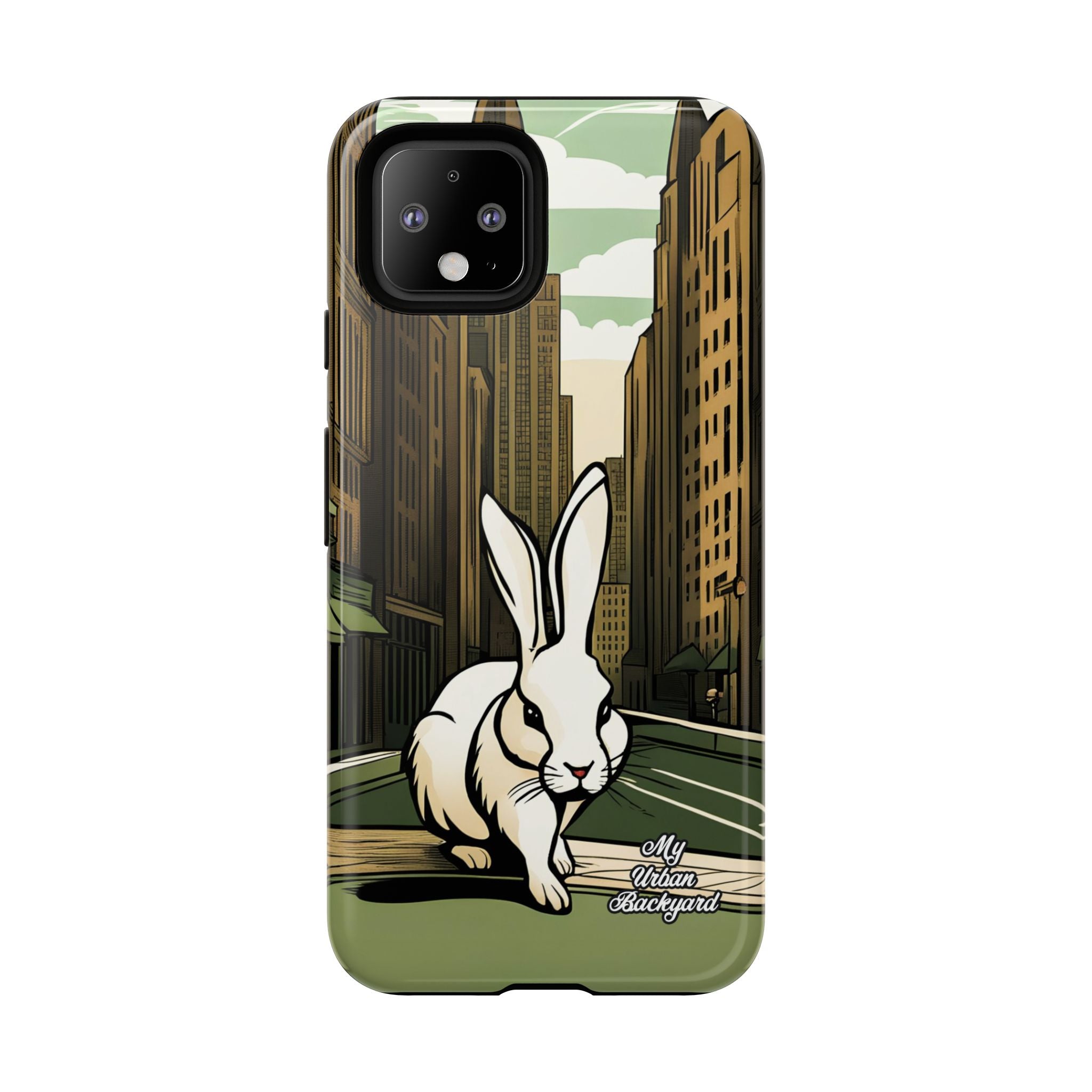 White Rabbit on a City Street, Cell Phone Case - Apple, Samsung, Google Pixel
