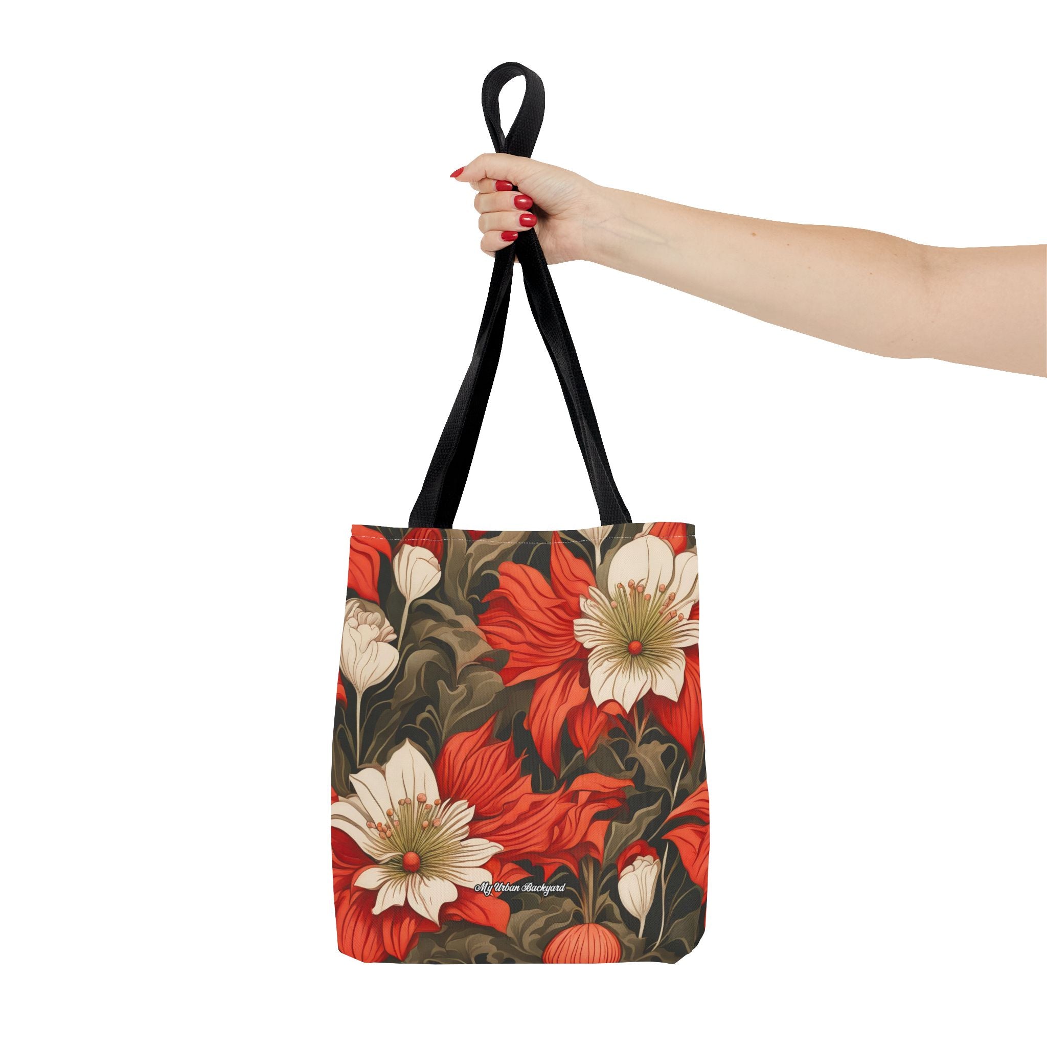 Holiday Flowers, Tote Bag with Cotton Handles