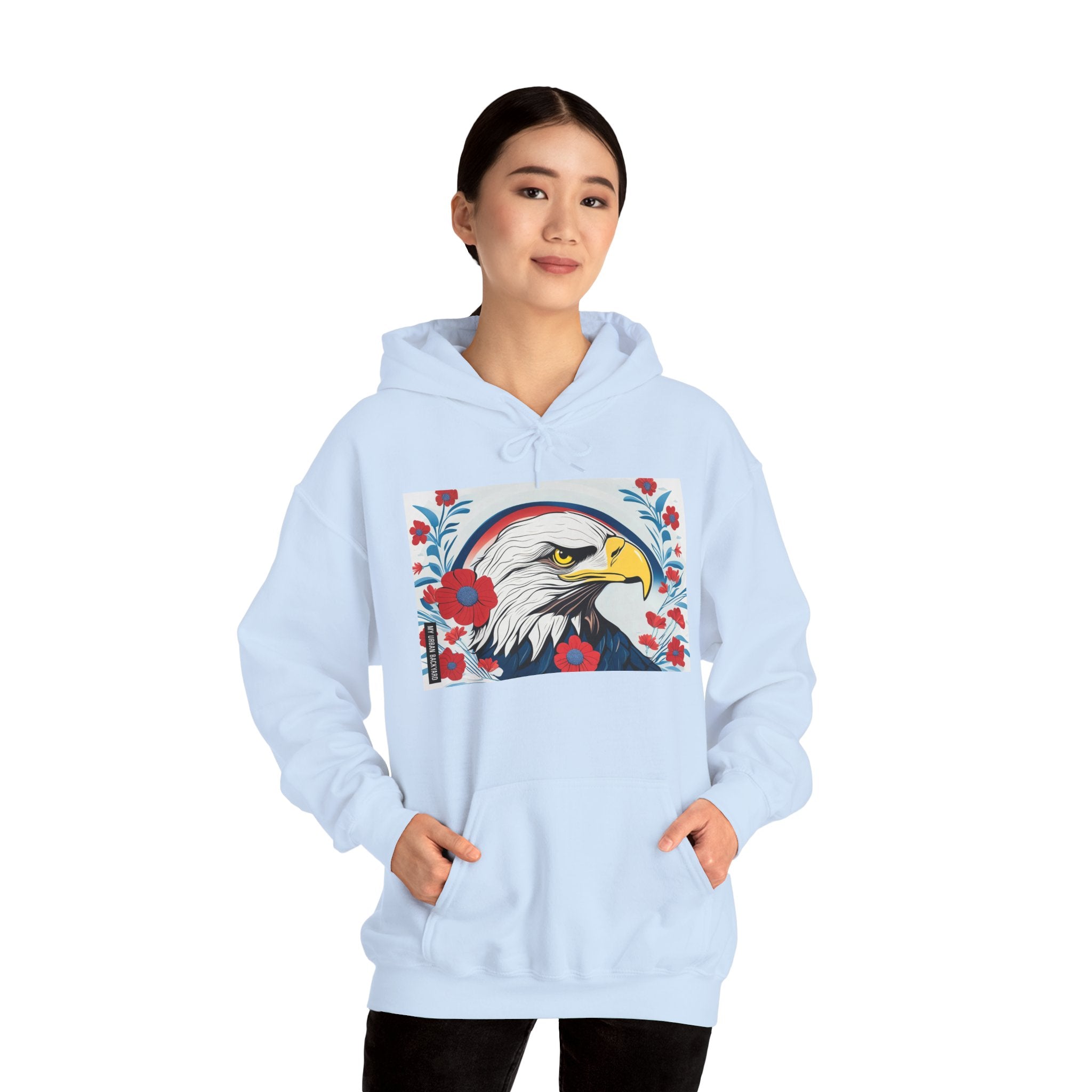 Bald Eagle Floral Hoodie - Unisex Sweatshirt, Nature Lover Gift, Patriotic Apparel, Cozy Outfit for All Seasons, Unique Design
