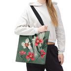 White and Red Wildflowers Tote Bag with Cotton Handles For Everyday Use, 3 Sizes