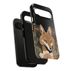 Art Deco Coyote with Flower, Cell Phone Case - Apple, Samsung, Google Pixel
