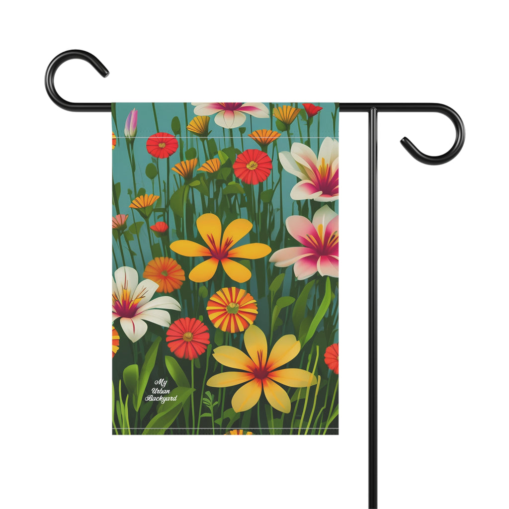 Wildflowers, Outdoor Garden Flag, Decor for Yard, Patio, House, 12" x 18", Double Sided Vertical. Flag only