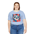 Red White and Blue Cat, Soft 100% Jersey Cotton T-Shirt, Unisex, Short Sleeve, Retail Fit