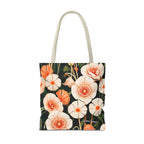 Art Deco Flowers Tote Bag with Cotton Handles For Everyday Use, 3 Sizes