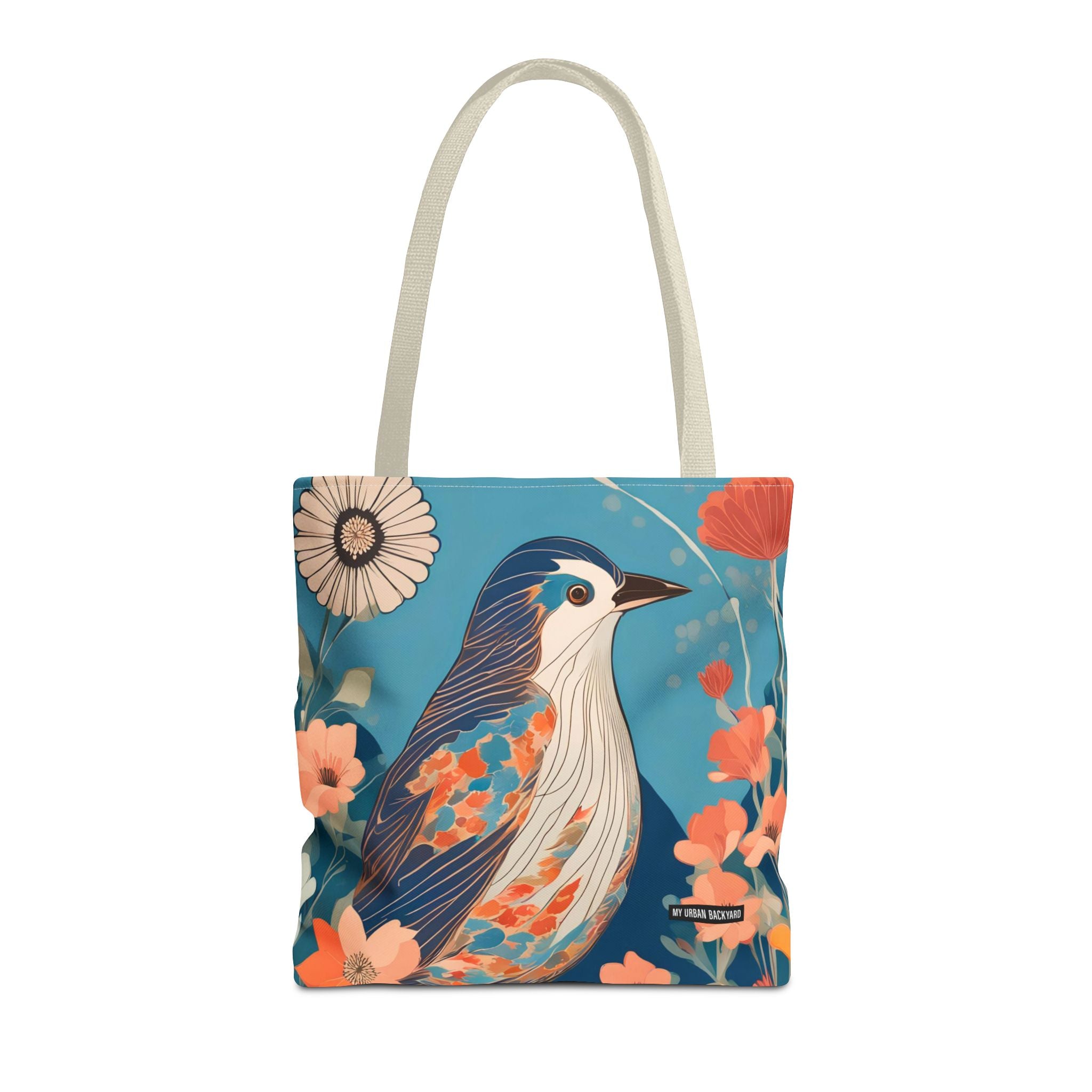 Colorful Bird, Everyday Tote Bag w Cotton Handles