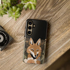 Art Deco Coyote with Flower, Cell Phone Case - Apple, Samsung, Google Pixel