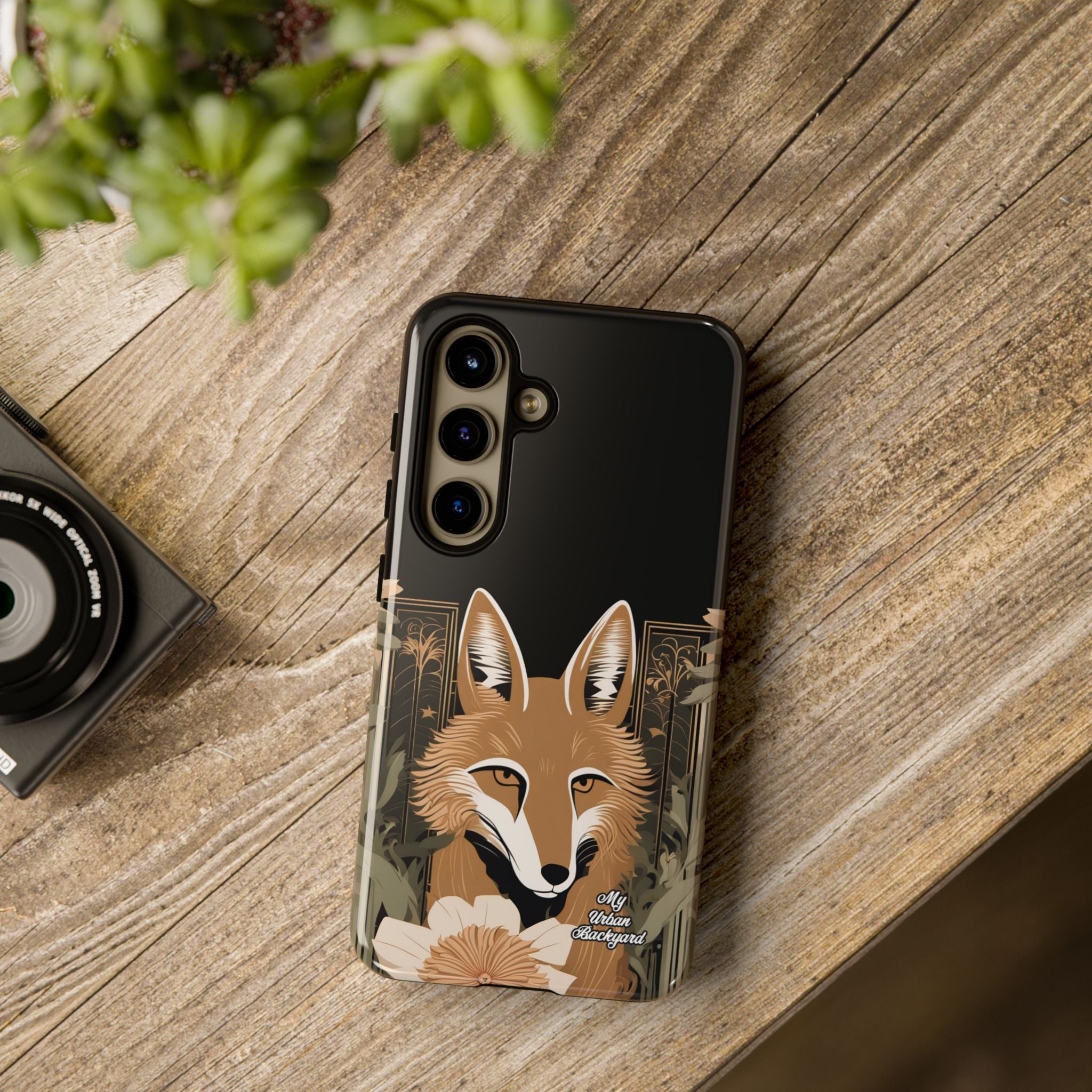 Art Deco Coyote with Flower, Cell Phone Case - Apple, Samsung, Google Pixel
