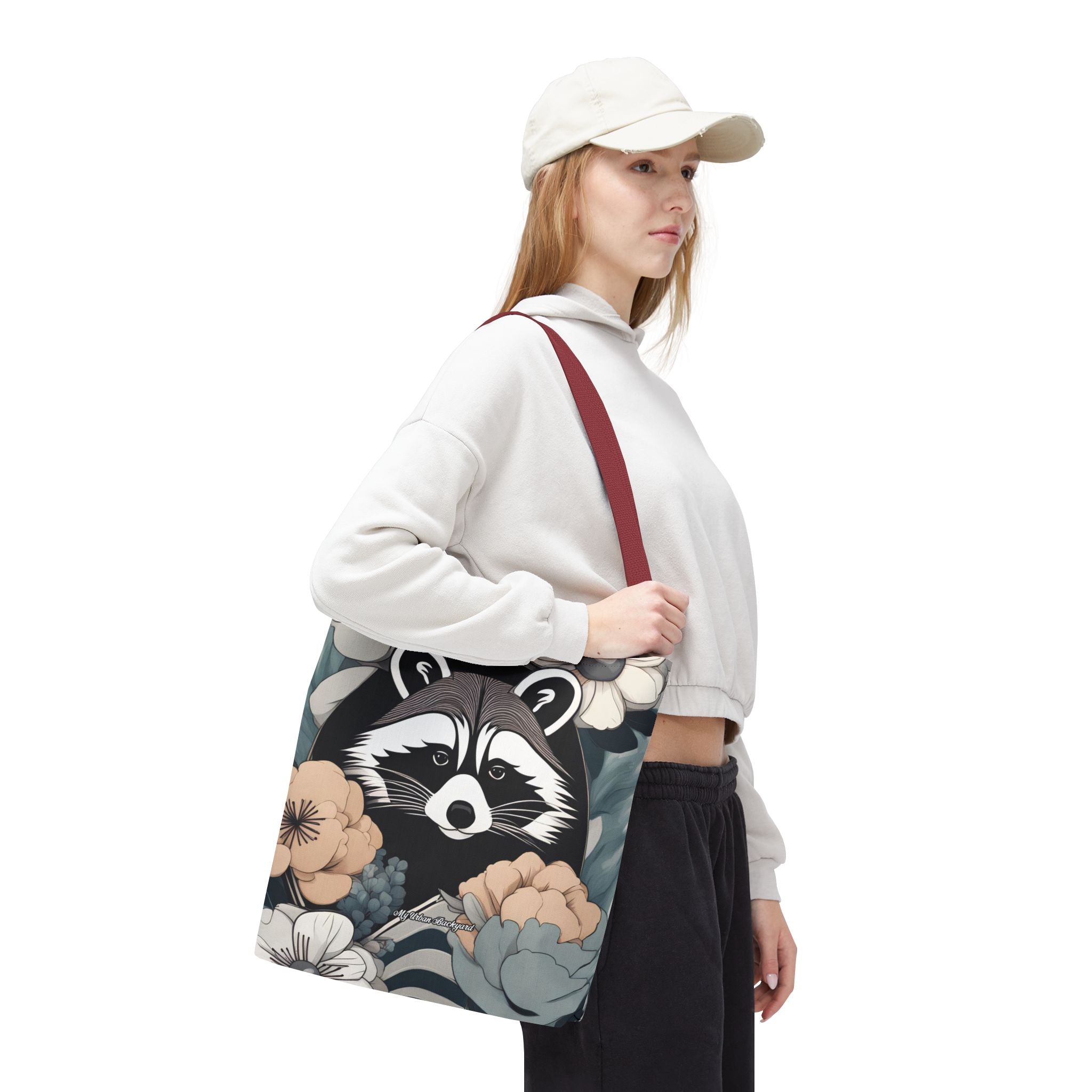 Rocco Pawsley, Raccoon Tote Bag with Cotton Handles For Everyday Use, 3 Sizes