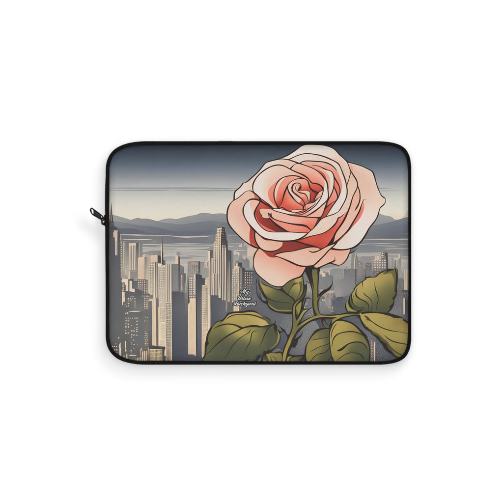 City Rose, Soft Laptop Sleeve, Floral Tech Case, Gift for Students, Home Office Decor, Valentine's Day, 3 Sizes