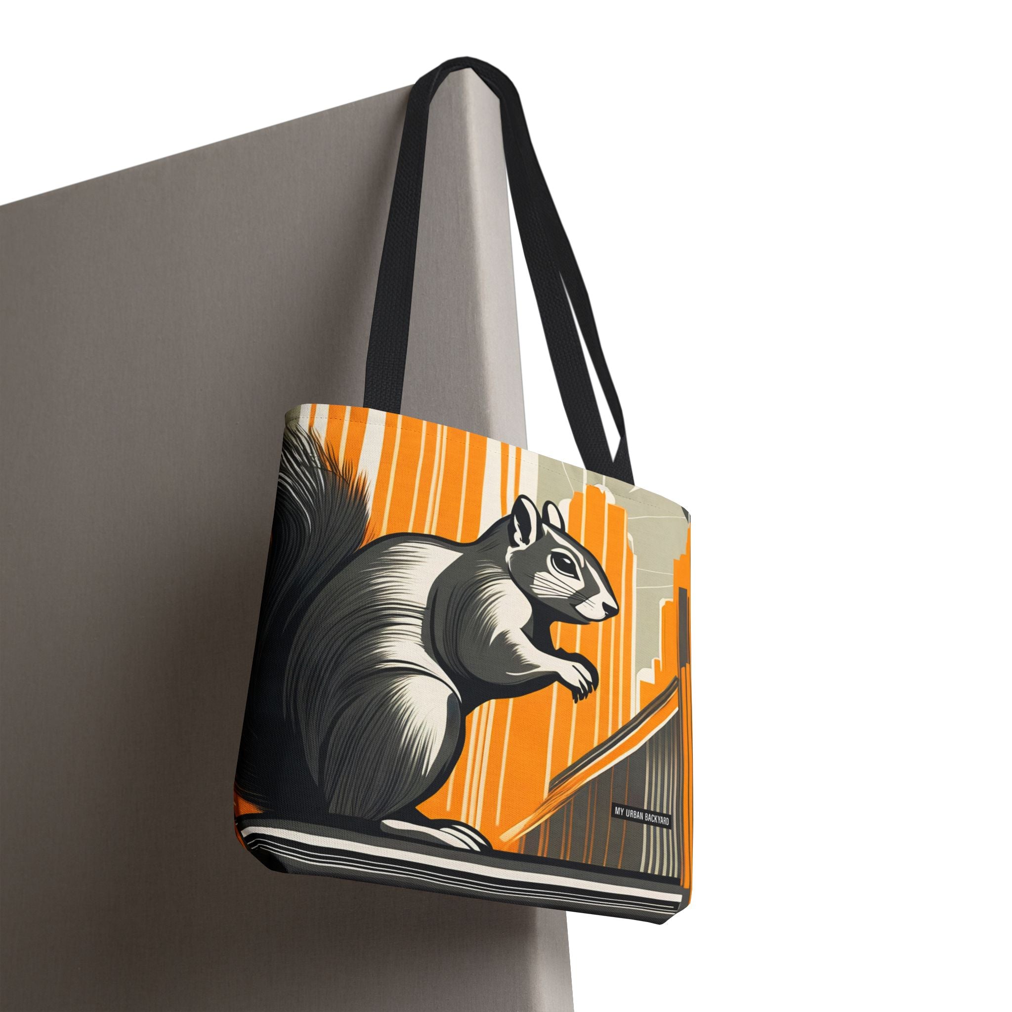 Art Deco Squirrel, Everyday Tote Bag w Cotton Handles