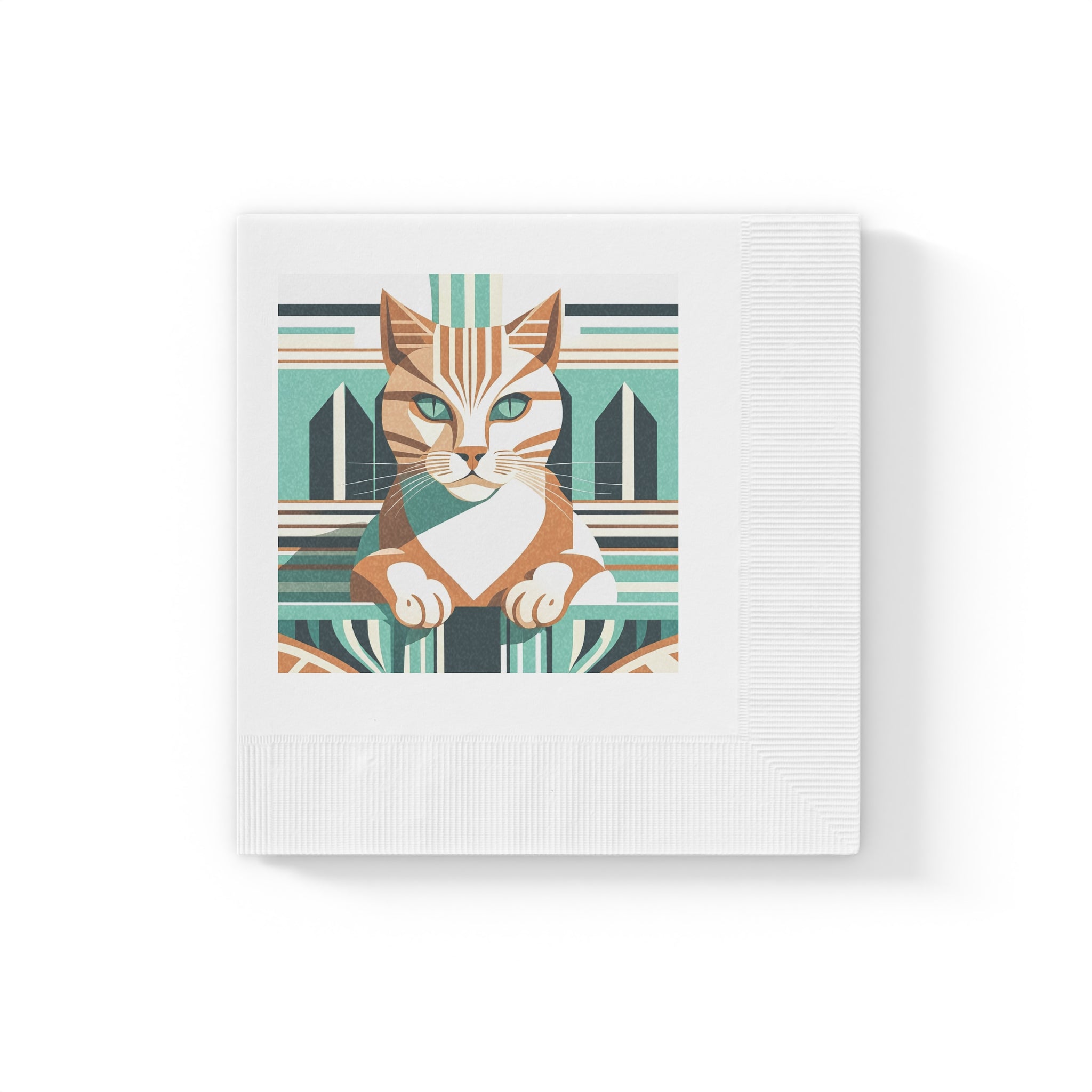 Art Deco Tabby Cat Napkins