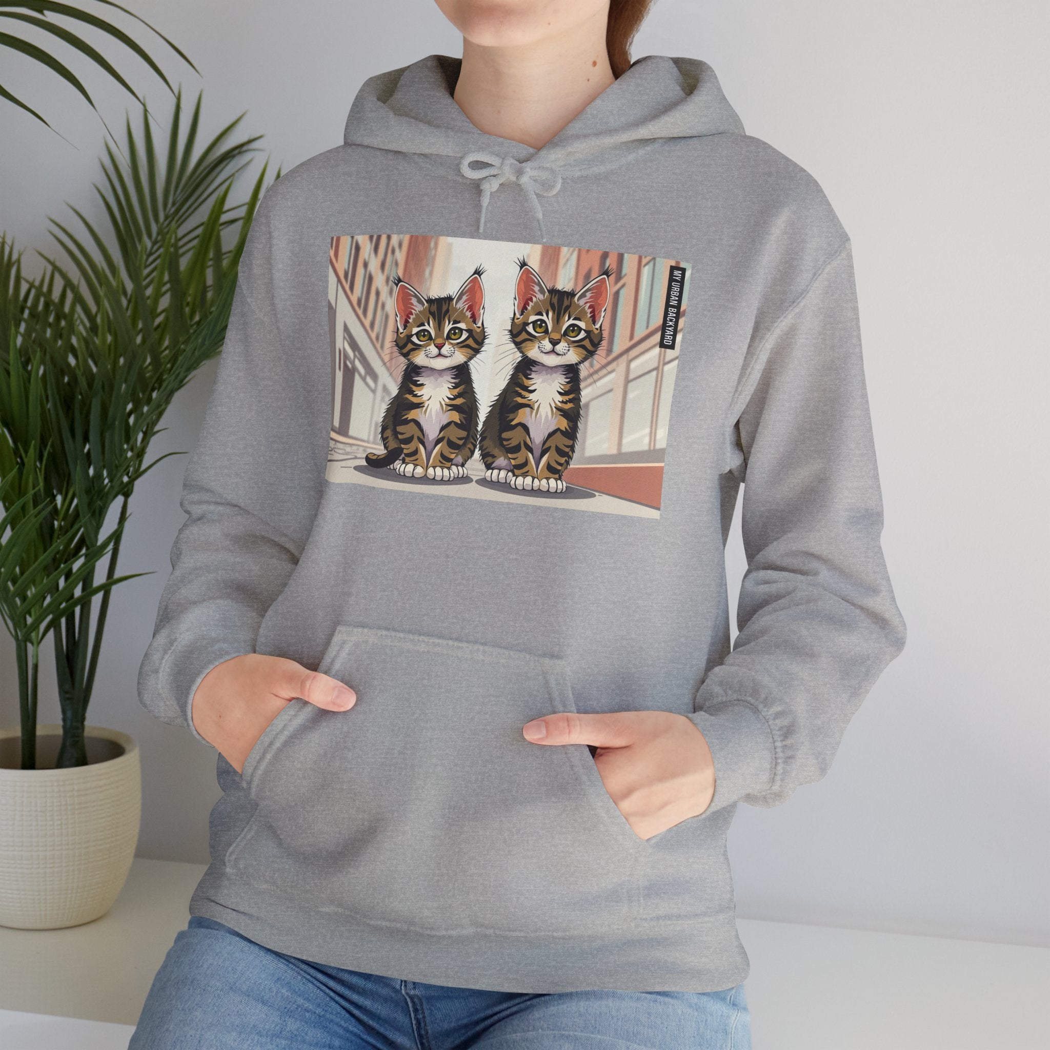 Cute Tabby Kittens Hooded Sweatshirt, Cozy Gift for Pet Owners, Cat Mom Hoodie, Cute Cat Sweatshirt, Cat-Themed Apparel, Animal Lover Gift