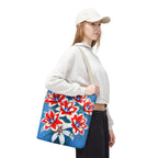 Bouquet of Red White and Blue Flowers Tote Bag with Cotton Handles For Everyday Use, 3 Sizes