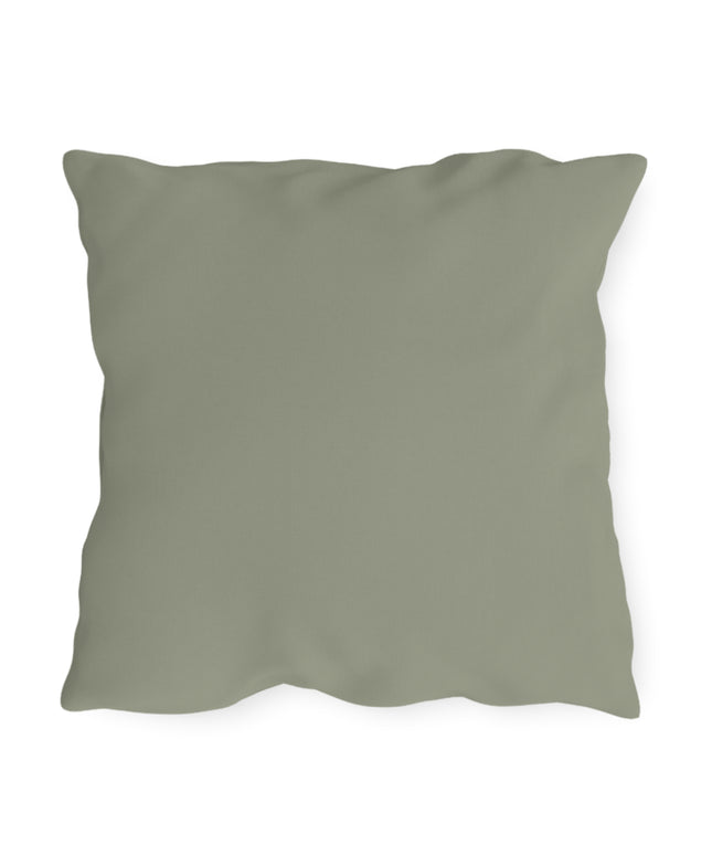 Genevieve Meowcroft, Sage accent color, Cat Throw Pillow, Indoor/Outdoor Decor for Home or Office