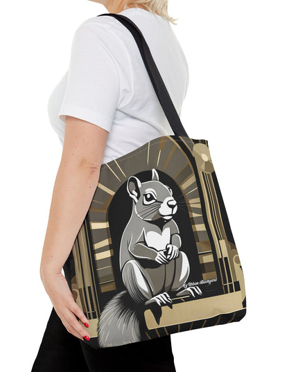 Art Deco Squirrel, Tote Bag with Cotton Handles For Everyday Use, 3 Sizes