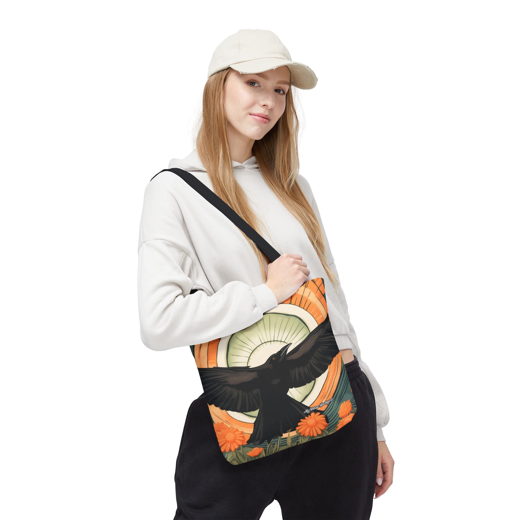Flying Crow Tote Bag with Cotton Handles For Everyday Use, 3 Sizes