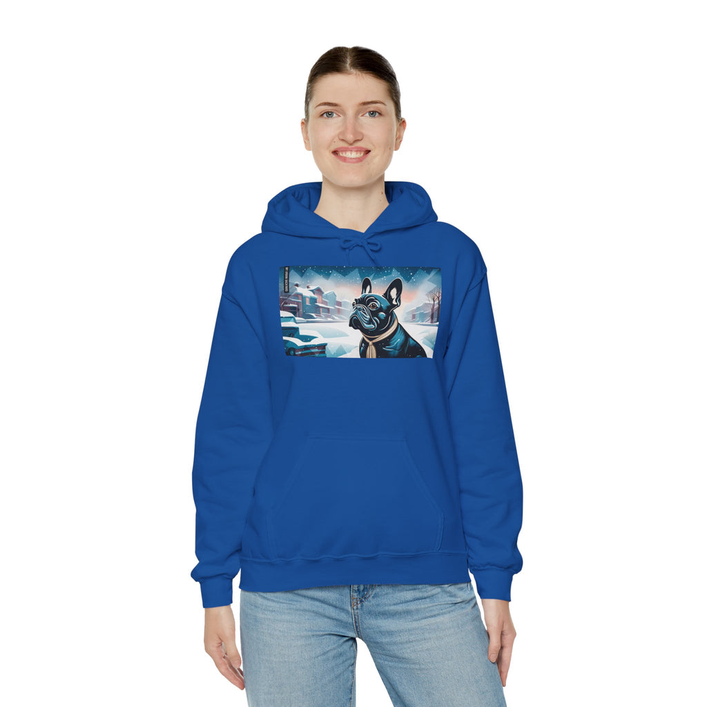 French Bulldog Hoodie w Front Pocket - Cozy, Unisex, Heavy Blend Sweatshirt