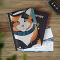 Winter Calico Cat Passport Cover