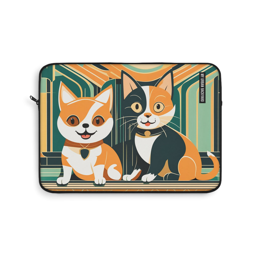Two Kitties, Soft Laptop Sleeve, Pet Lover Gift, Stylish Tech Accessory, Colorful Cat Art, Cat Themed Laptop Case, Gift for Cat Moms, 3 Sizes