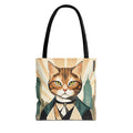 Dapper Art Deco Tabby Cat Tote Bag