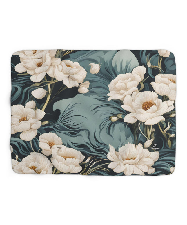 Winter Flowers, Sherpa Fleece Blanket for Cozy Warmth, 50"x60"
