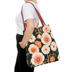Art Deco Flowers Tote Bag with Cotton Handles For Everyday Use, 3 Sizes