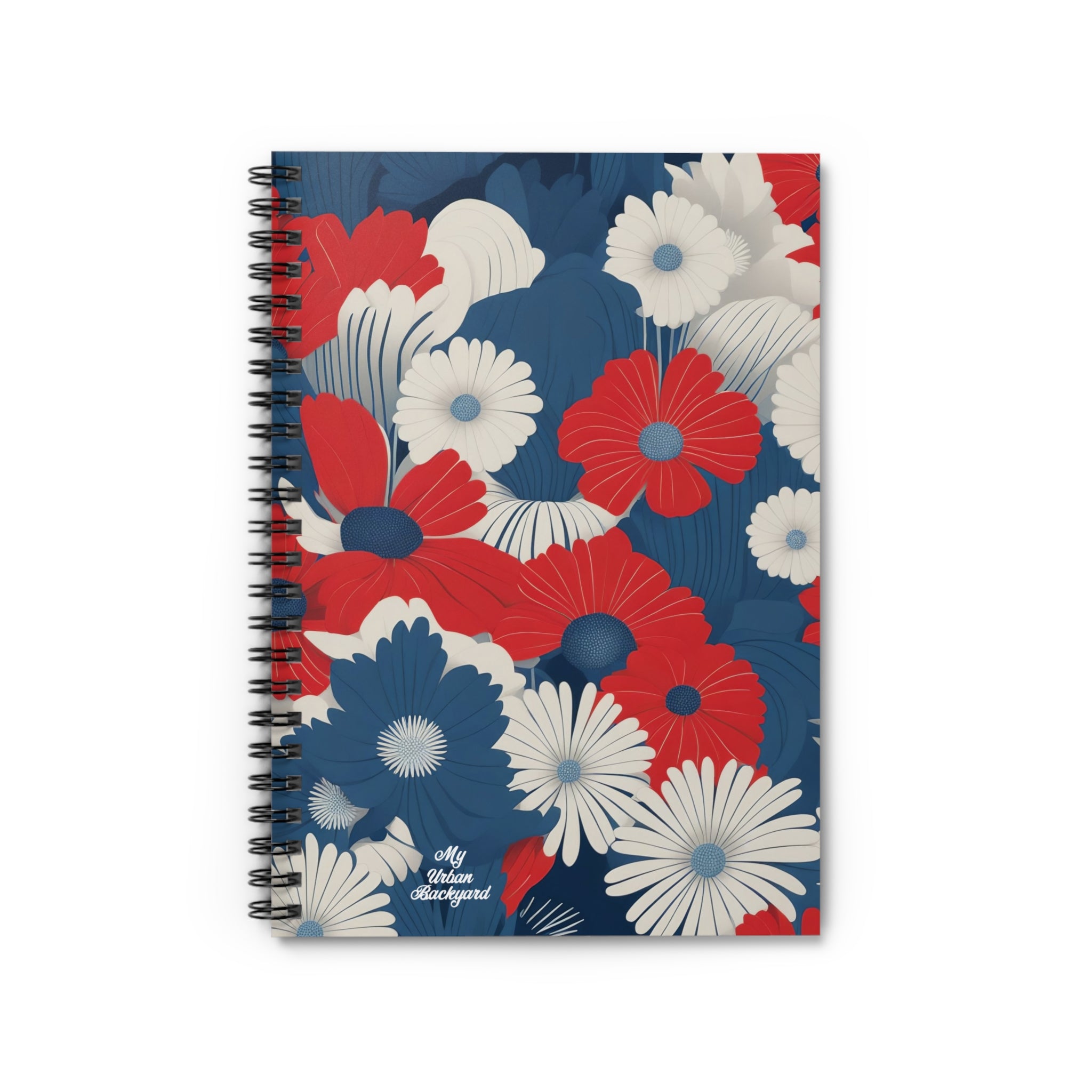 Patriotic Floral Spiral Notebook - Colorful Blooms, Perfect for Journaling, School, Gifts, Kids, Study