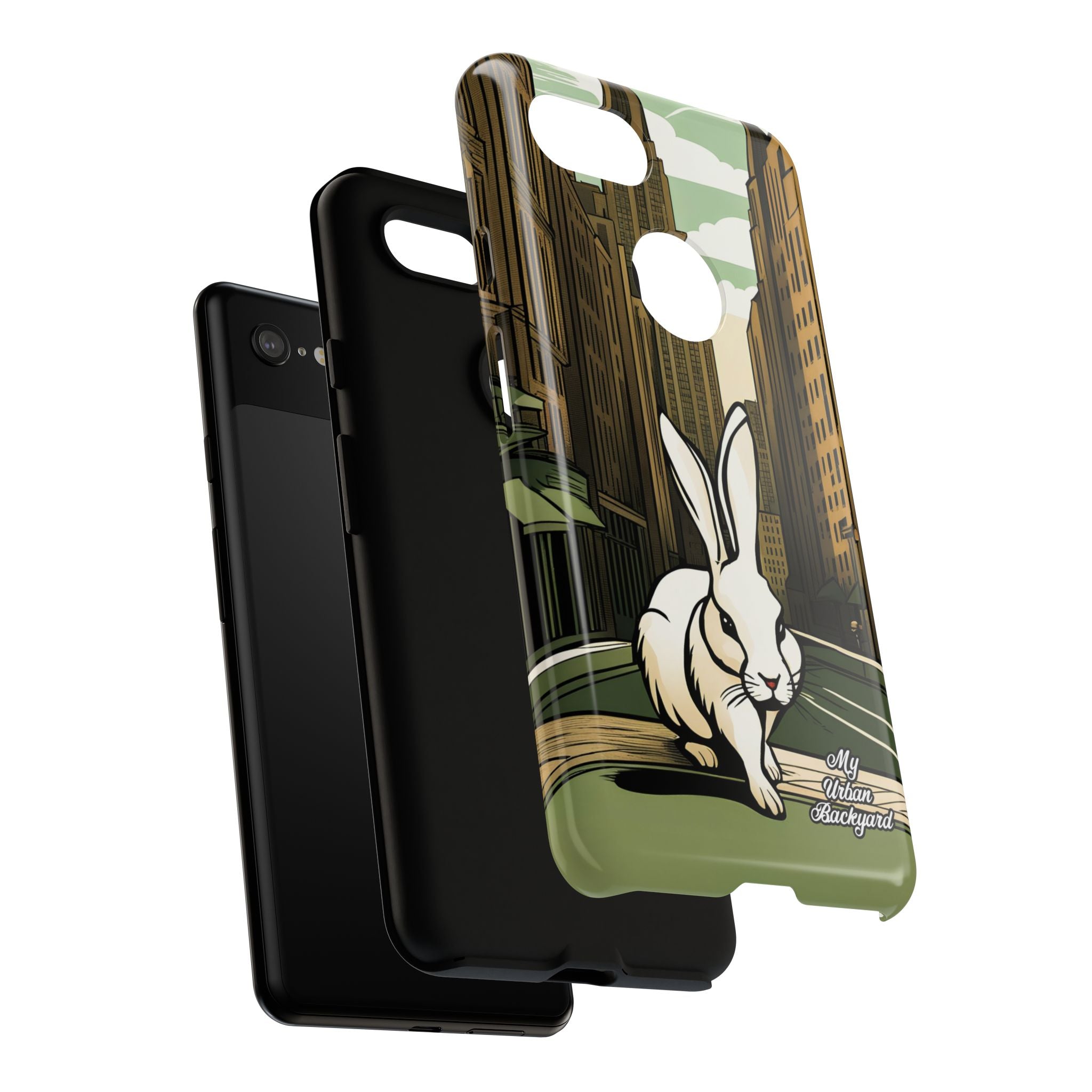 White Rabbit on a City Street, Cell Phone Case - Apple, Samsung, Google Pixel