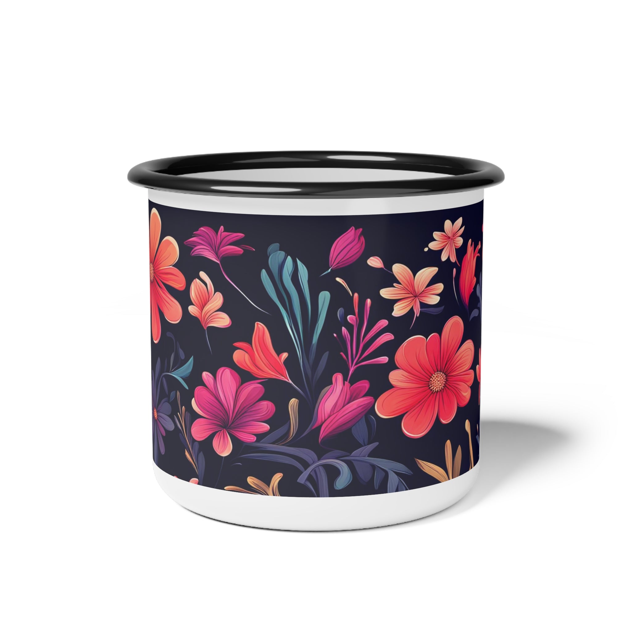 Night Blooming Wildflowers, Enamel Camping Mug