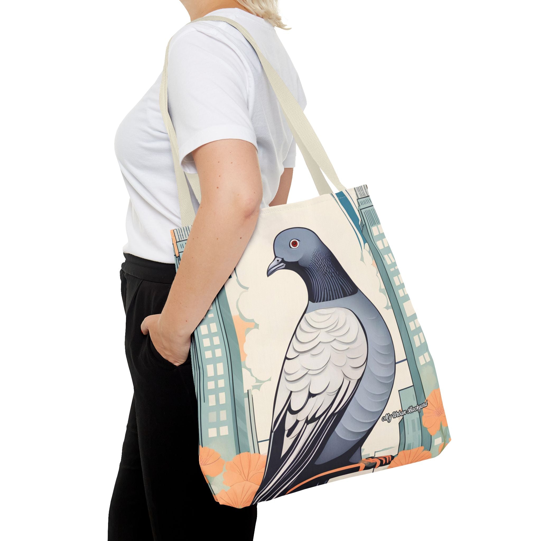 City Pigeon, Bird Tote Bag with Cotton Handles For Everyday Use, 3 Sizes