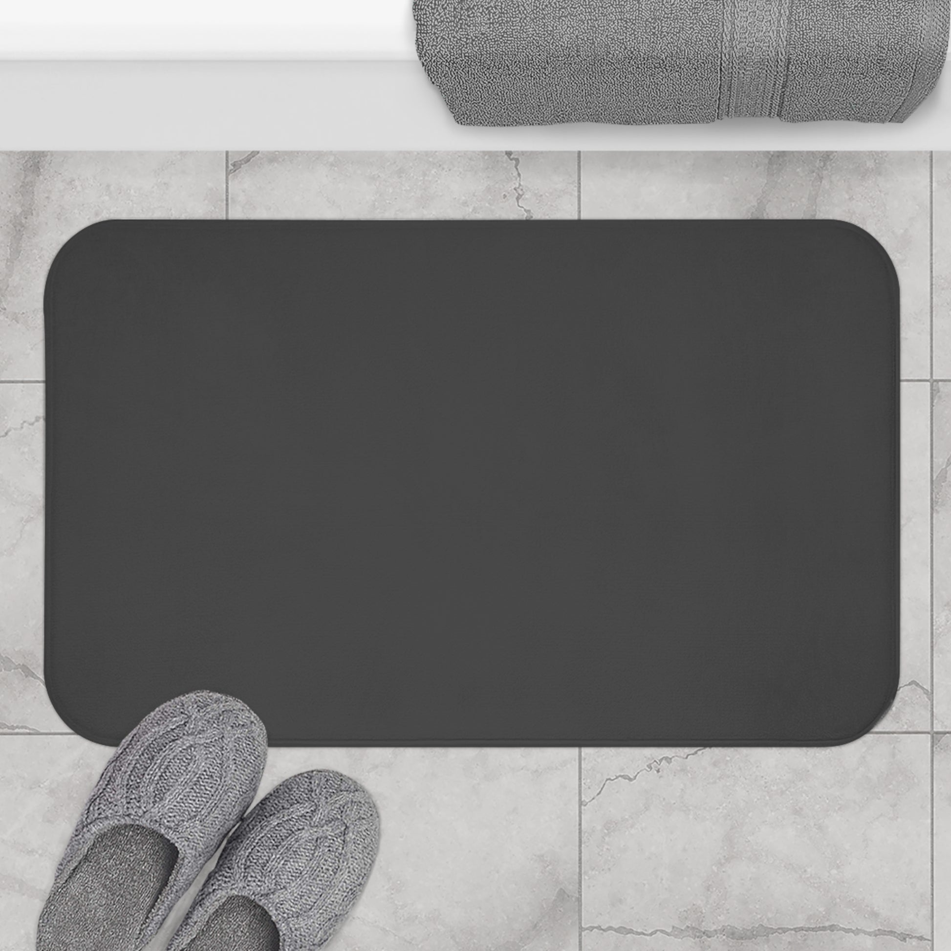 Charcoal Memory Foam Bath Mat — Soft Absorbent Bathroom Rug, 2 sizes