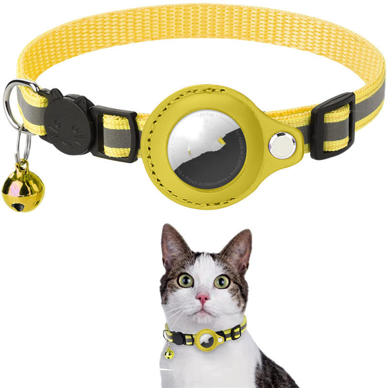 Reflective Nylon Pet Collar Waterproof Holder Case For Airtag, For Cat Dog Kitten Puppy