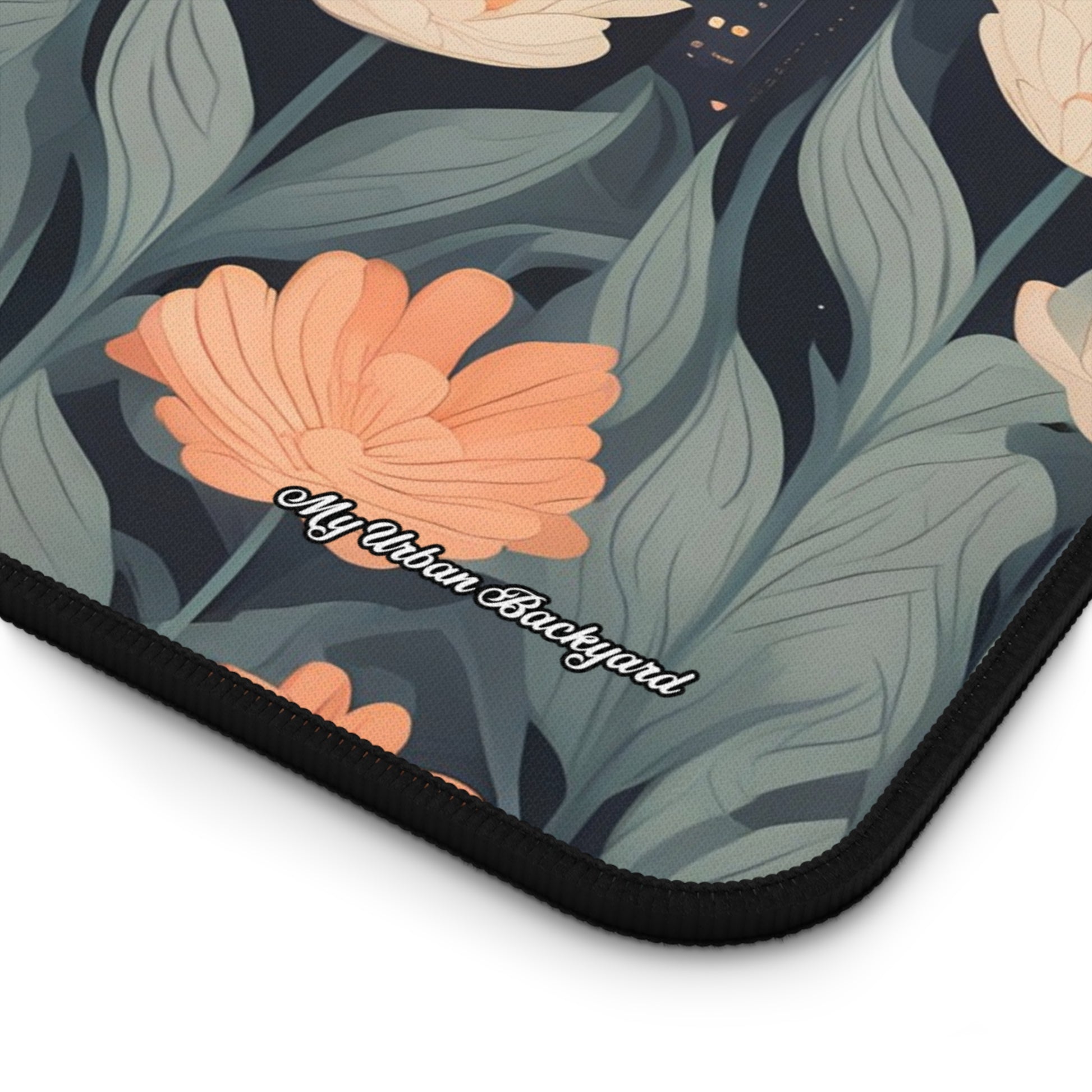 Urban Night Blossoms Desk Mat, Vibrant Desk Accessories, Home Office Decor, Computer Mouse Pad, Gift for Her