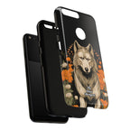 Wolf with Flowers, Animal Cell Phone Case - Apple, Samsung, Google Pixel