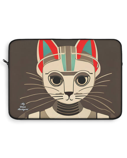 Art Deco Cat, Laptop Carrying Case, Top Loading Sleeve for School or Work