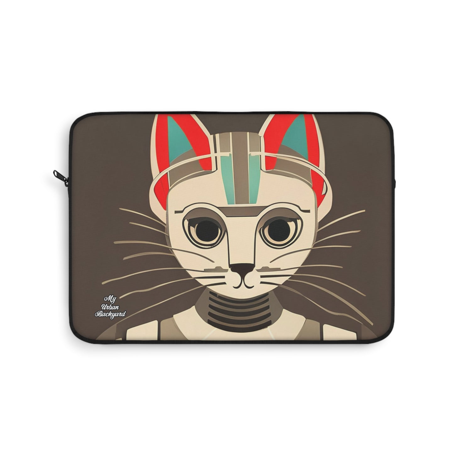 Art Deco Cat, Laptop Carrying Case, Top Loading Sleeve for School or Work