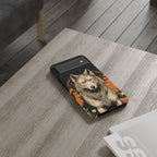 Wolf with Flowers, Animal Cell Phone Case - Apple, Samsung, Google Pixel