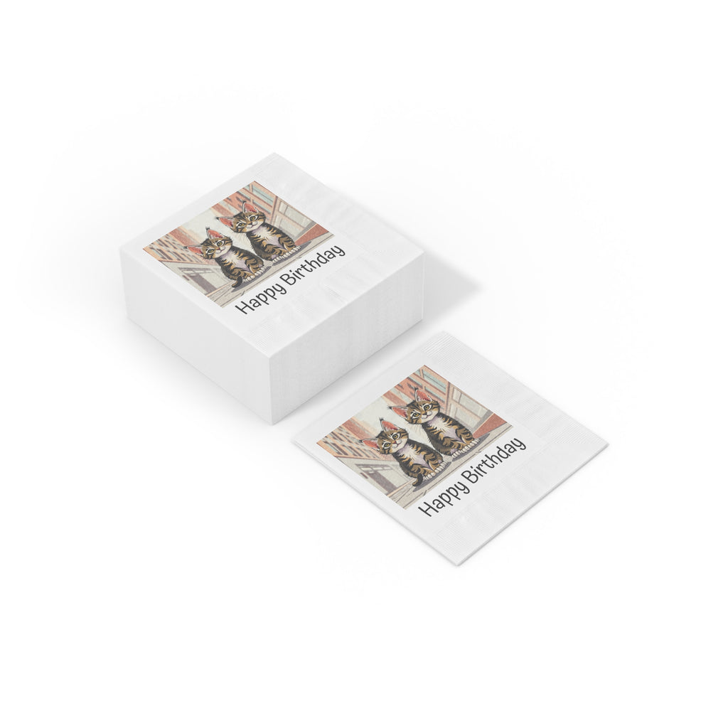Tabby Kittens Birthday Napkins