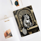 Art Deco Squirrel, Spiral Notebook Writing Journal - 118 Ruled Pages