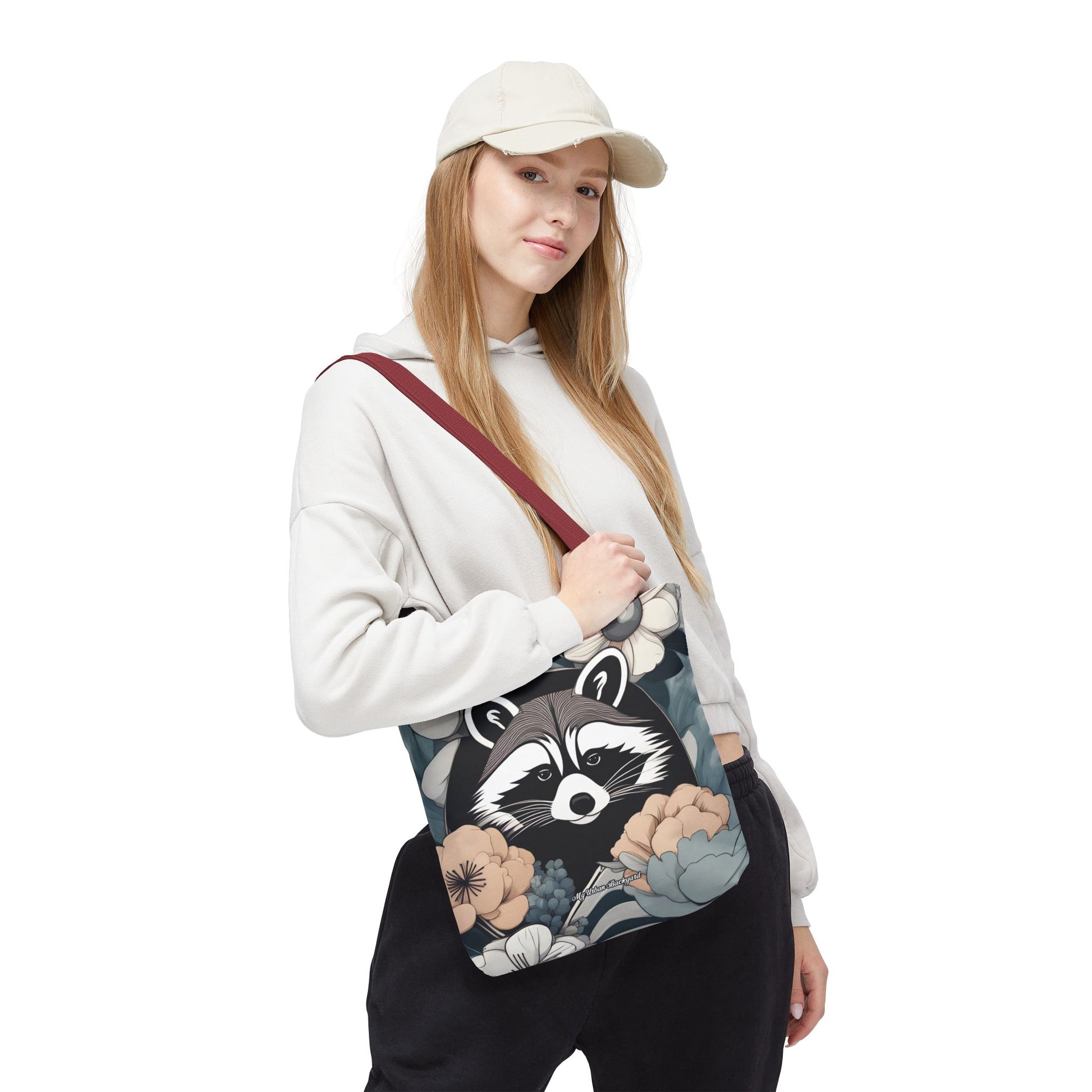 Rocco Pawsley, Raccoon Tote Bag with Cotton Handles For Everyday Use, 3 Sizes