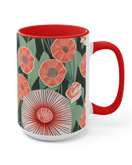 Art Deco Flowers, Ceramic Mug - Perfect for Coffee, Tea, and More!