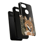 Art Deco Coyote with Flower, Cell Phone Case - Apple, Samsung, Google Pixel