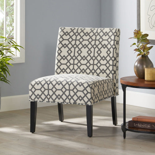 Modern Elegance, A Stylish Accent Chair for Any Room, Grey+Ivory